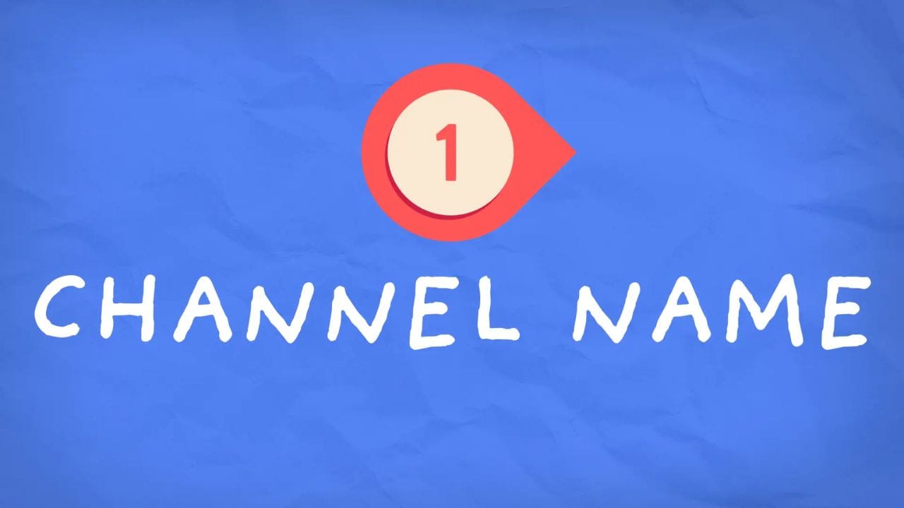 A blue background with a red circle containing the number 1, and the text "CHANNEL NAME" written in white.