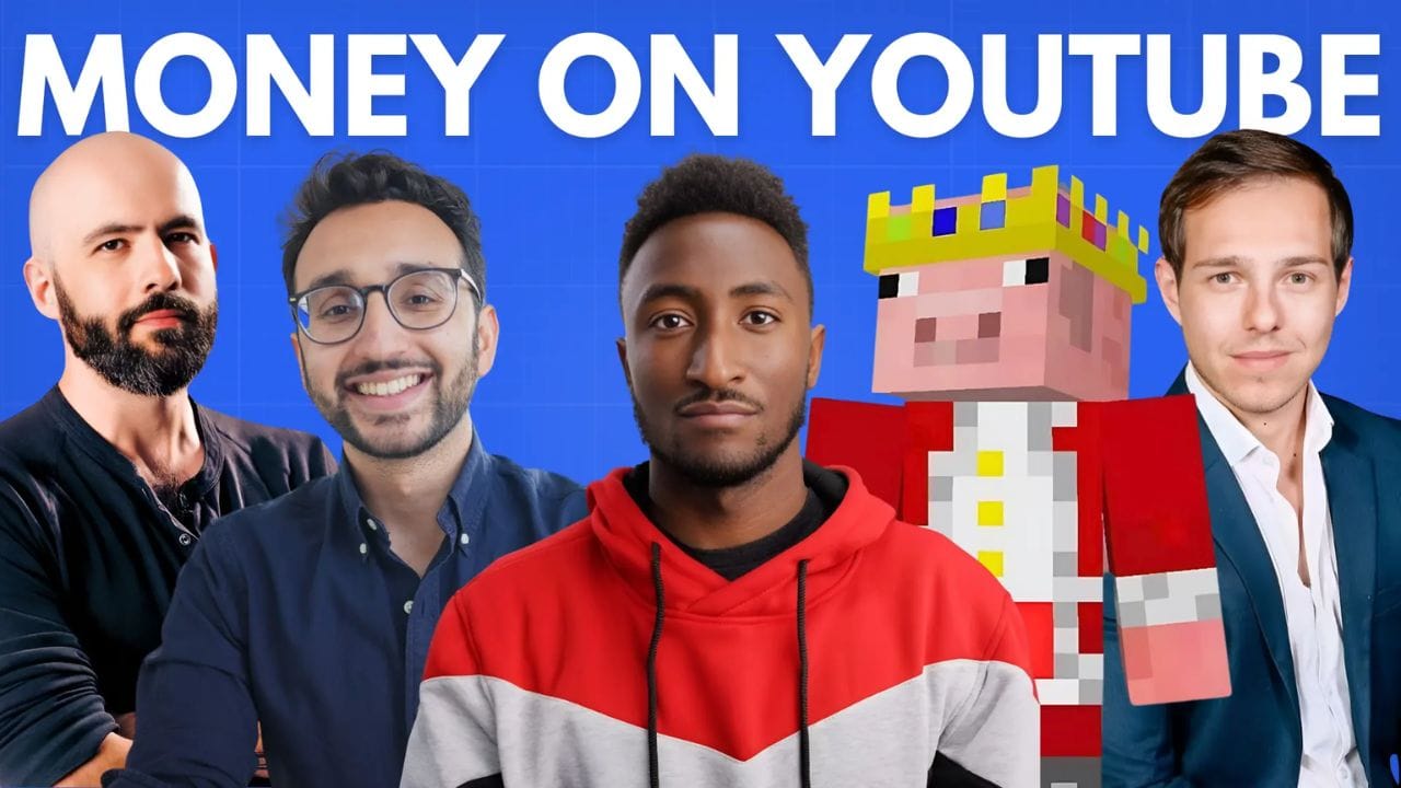A YouTube video thumbnail featuring a person holding a stack of cash, with the title "How I Make Money on YouTube."