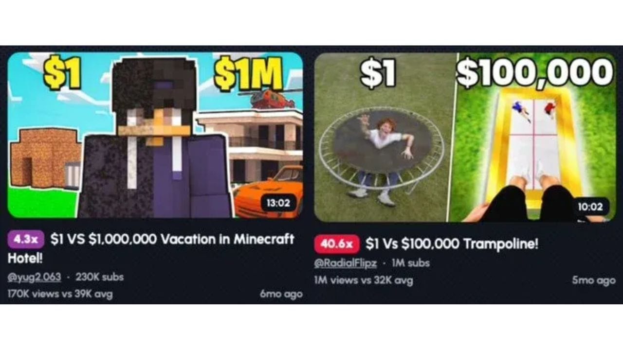 Two YouTube video thumbnails side-by-side. On the left: a video titled "TOY STORY 5 Everything You Need To Know". On the right: a video titled "SINGAPORE TRAVEL GUIDE: Everything You Need to Know".