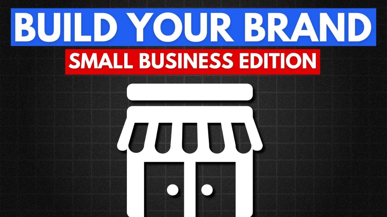 A white storefront icon on a dark gray background with the text "BUILD YOUR BRAND" and "SMALL BUSINESS EDITION" in white.