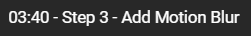 Video timestamp marking Step 3 in a tutorial, focusing on how to add motion blur during the editing process.