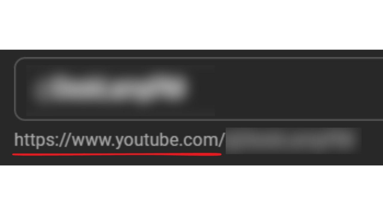 A close-up of a web browser address bar with the URL "https://www.youtube.com/" highlighted in red. The rest of the address bar is blurred out, indicating that the specific YouTube video or channel being viewed is not relevant to the image. The image focuses on the YouTube homepage URL.