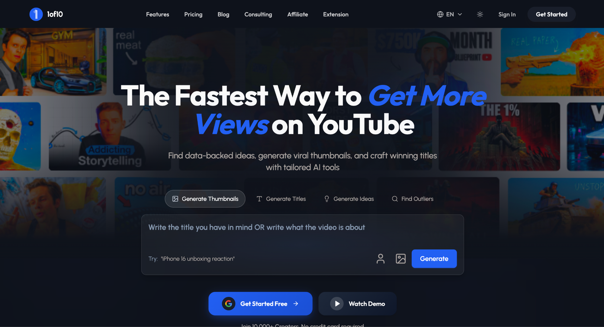 1of10 homepage